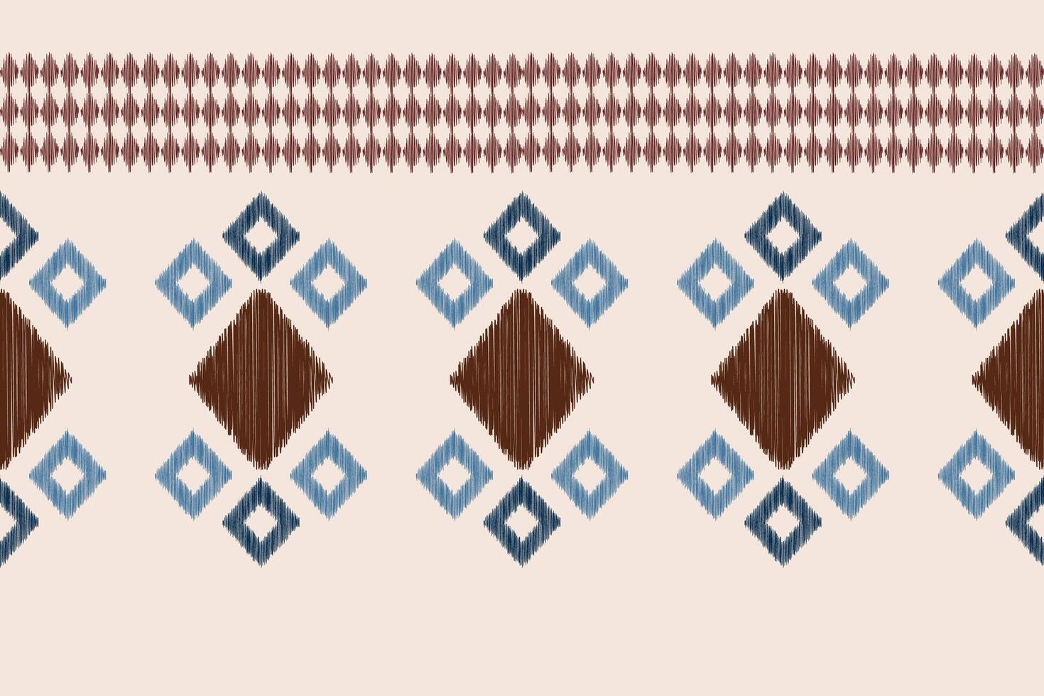 etnisk ikat tyg mönster geometrisk stil.afrikansk ikat broderi etnisk orientalisk mönster brun grädde bakgrund. abstrakt, vektor, illustration.textur, kläder, ram, dekoration, motiv, matta. vektor