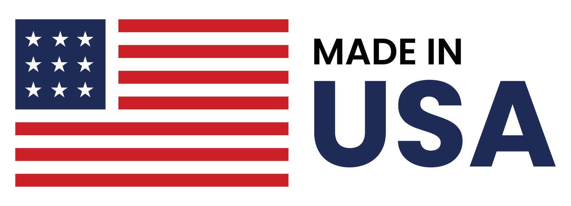 gemacht im USA Banner - - amerikanisch Flagge Farben Design vektor