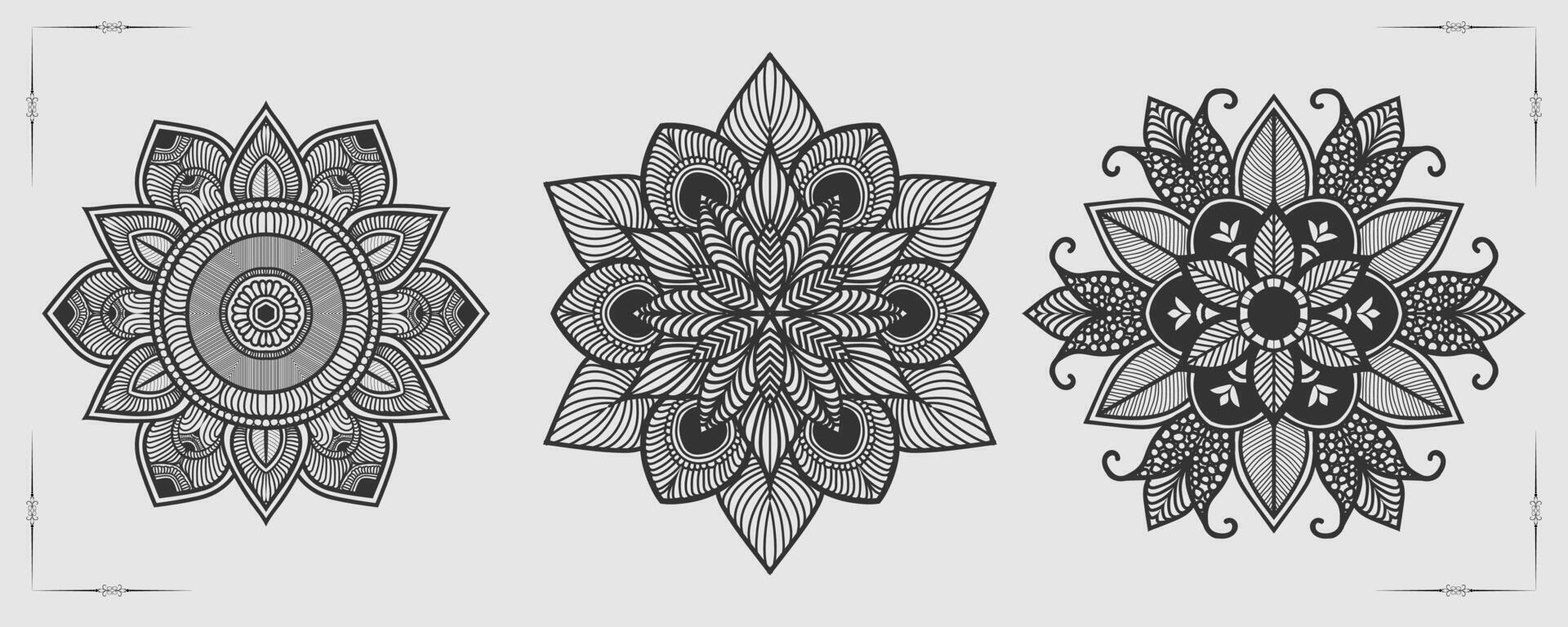 vektor lyx mandala mall bakgrund och dekorativ design för färg sida, hälsning kort, inbjudan, tatuering, blommig mandala.