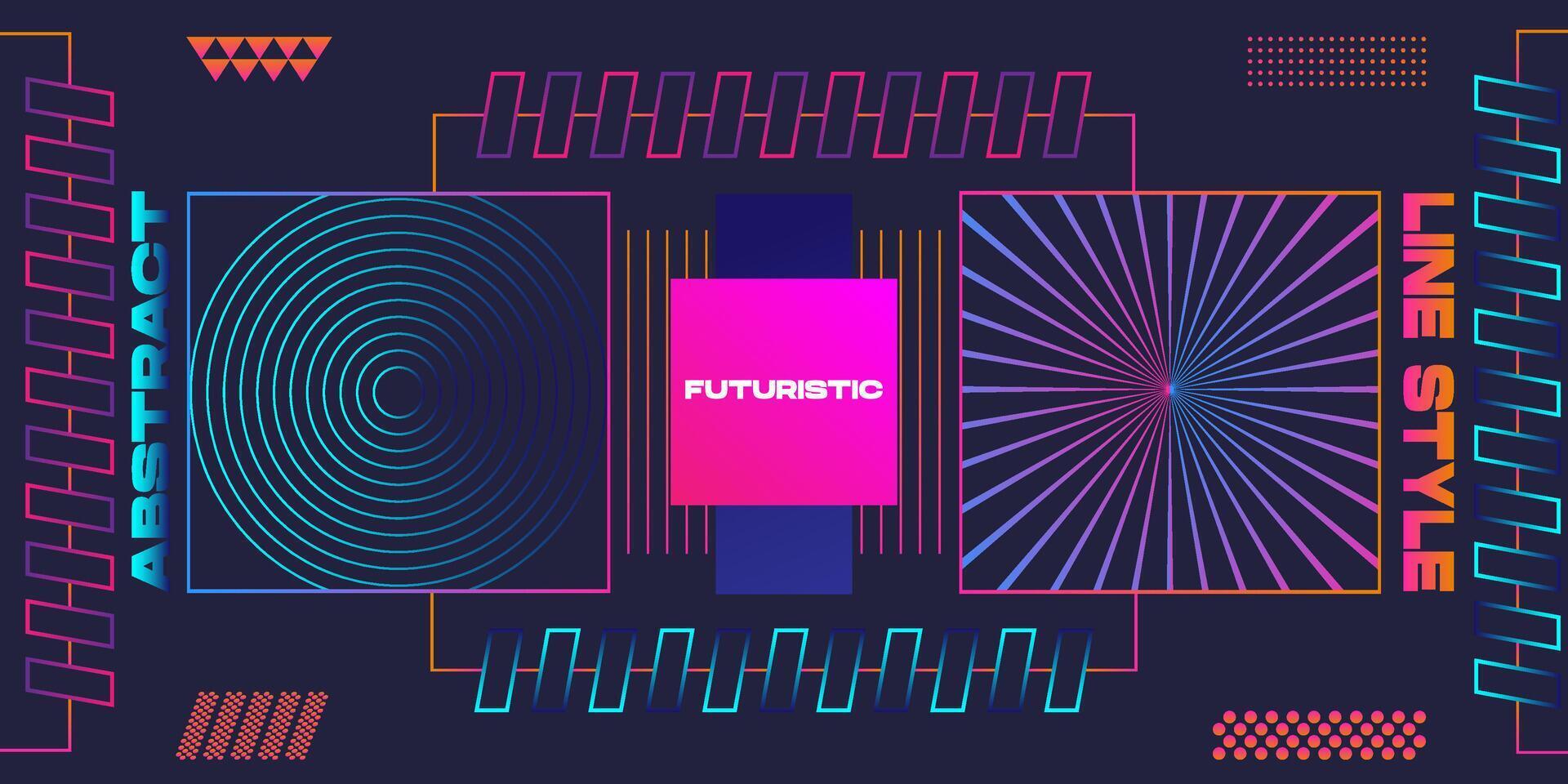 abstrakt futuristisch Linie Stil Gradient geometrisch Design vektor