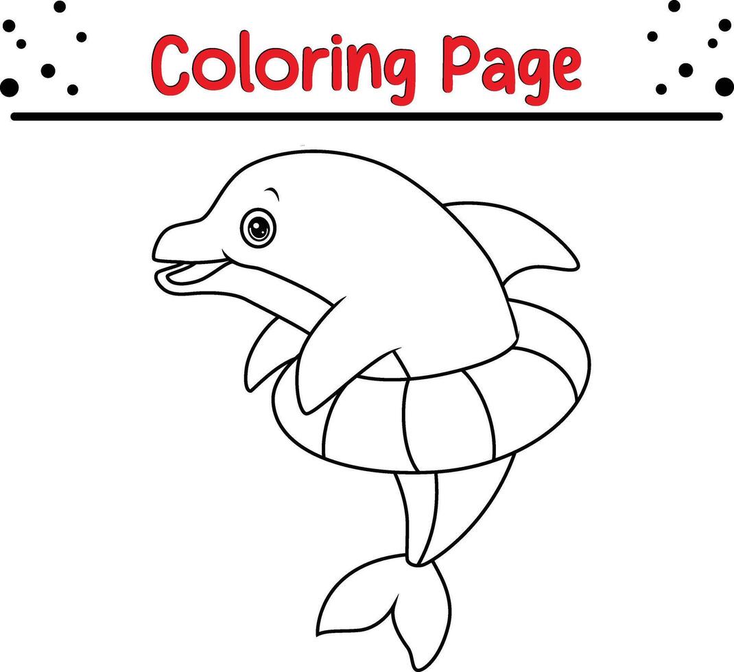 süß Delfin Färbung Seite zum Kinder vektor