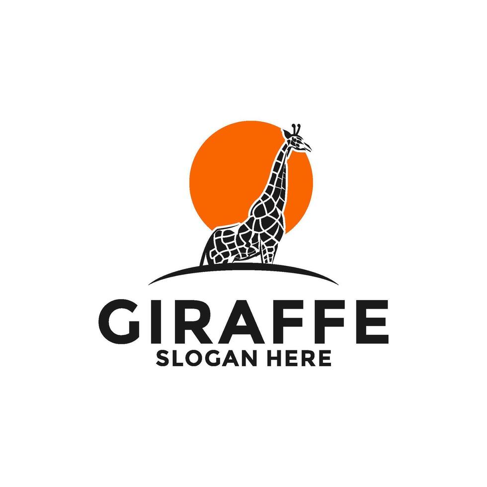 giraff vektor logotyp, giraff djur- logotyp design mall