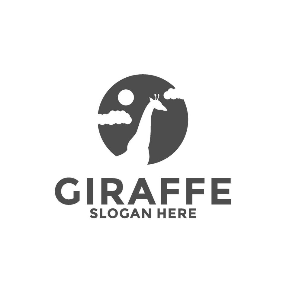 giraff vektor logotyp, giraff djur- logotyp design mall