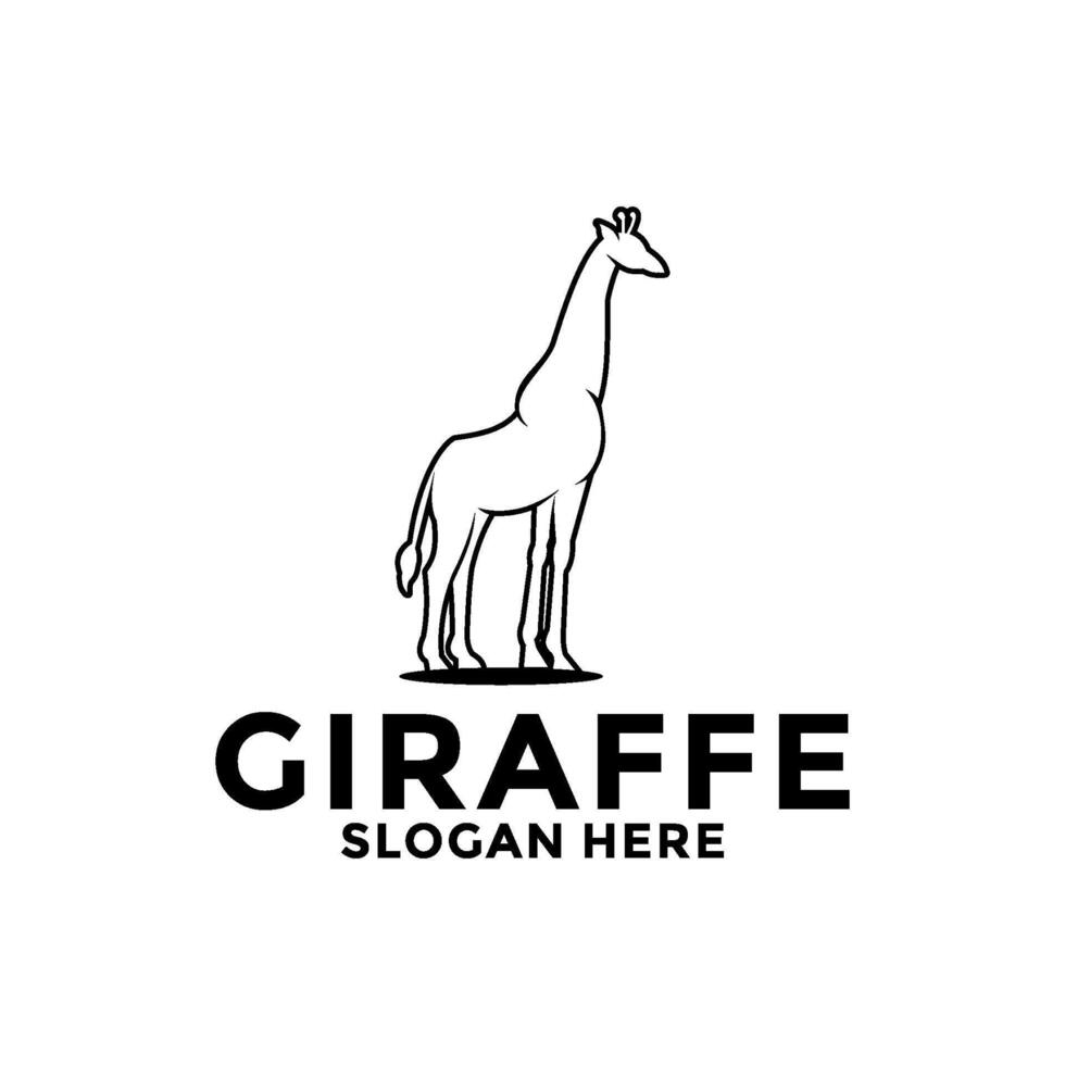 giraff vektor logotyp, giraff djur- logotyp design mall