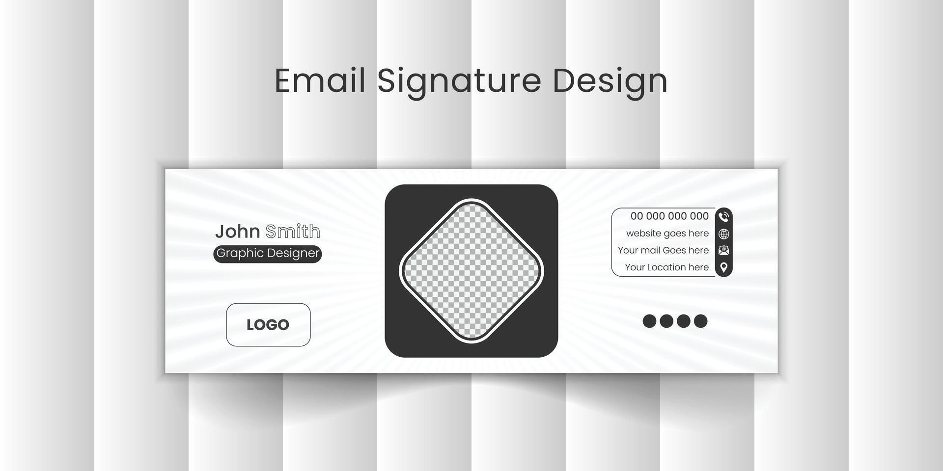 e-post signatur mall eller e-post sidfot och personlig social media omslag design. vektor