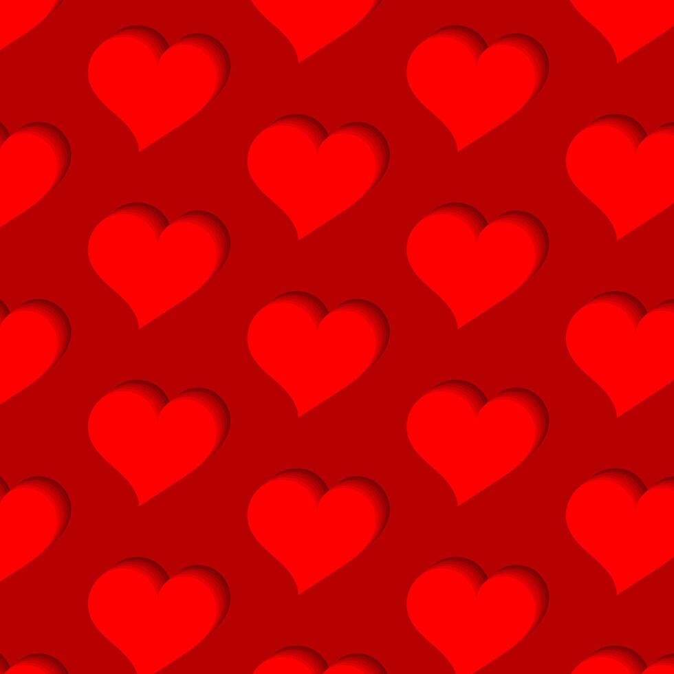 mönster av röd hjärtan för hjärtans dag. vektor illustration