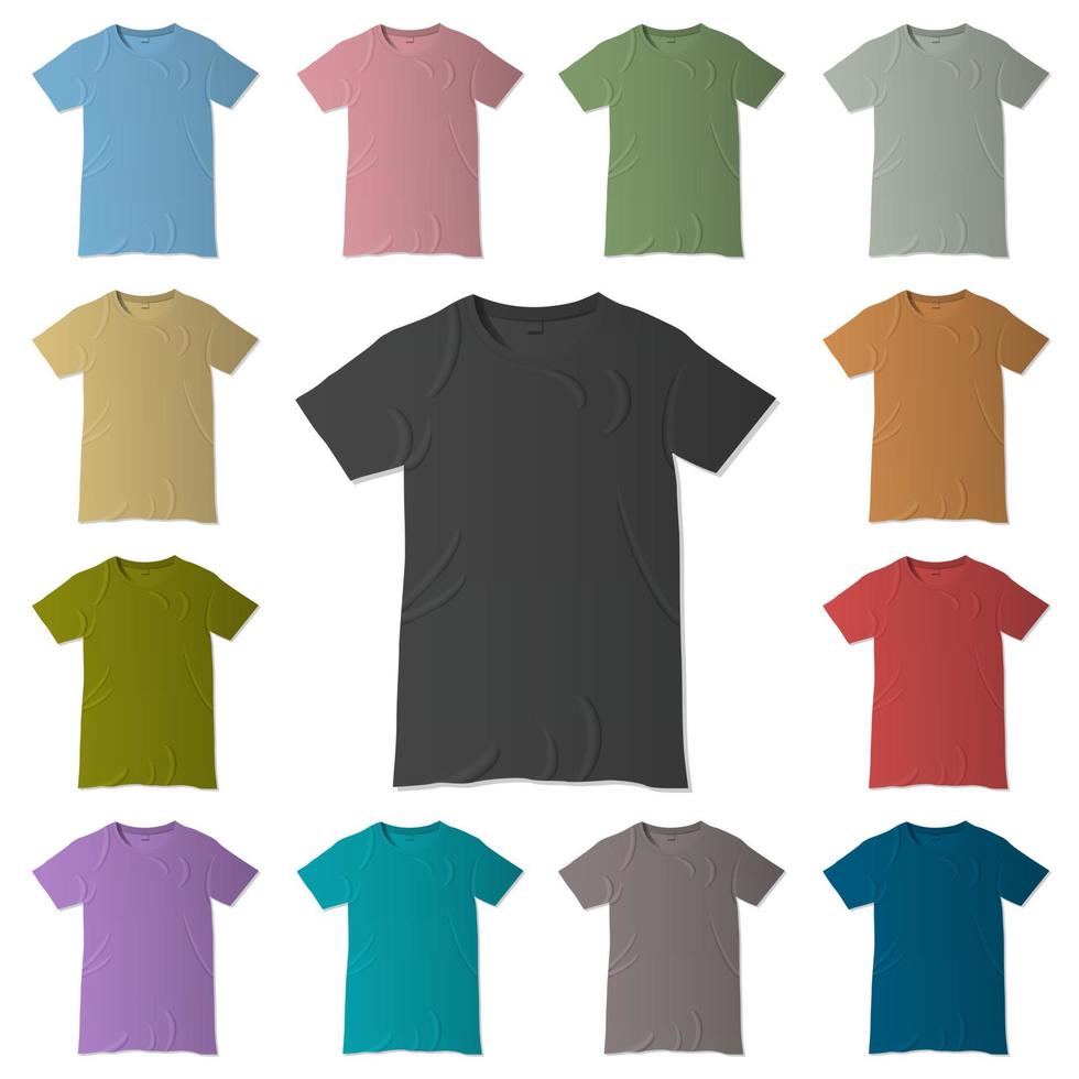Vektor-T-Shirt-Designvorlagen in verschiedenen Farben vektor