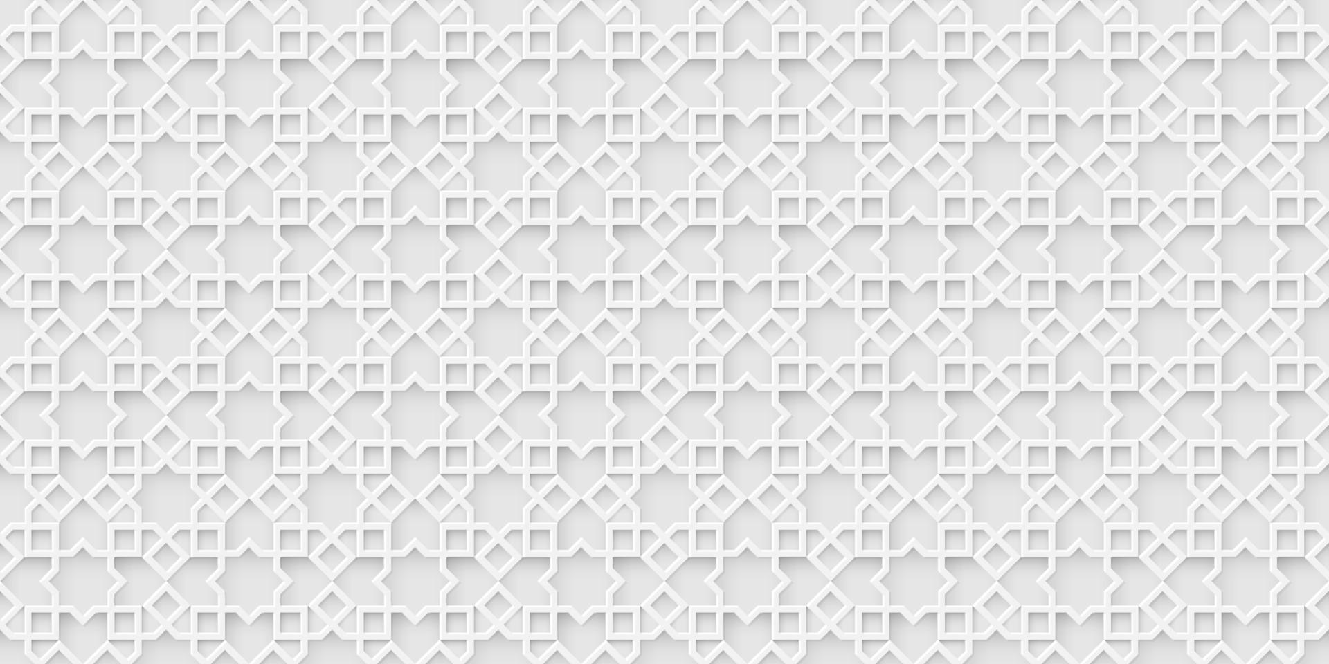 weißer islamischer Hintergrund, hellarabisches Muster vektor