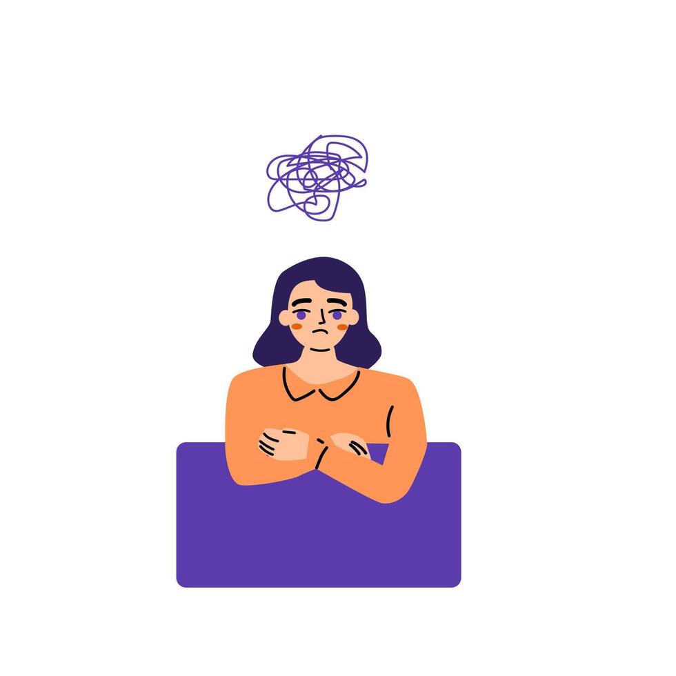 Frau mit mental Störungen Karikatur Hintergrund vektor