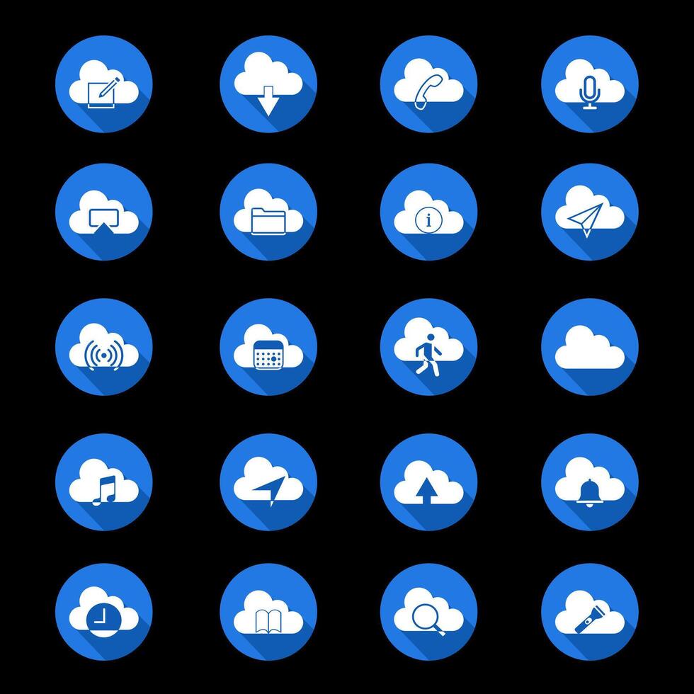 moln datoranvändning ikoner. nätverk ikoner uppsättning vektor
