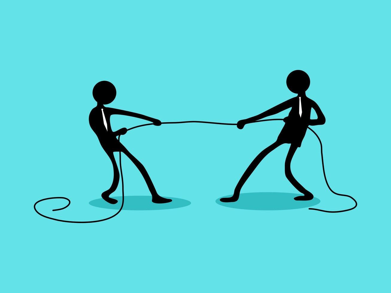 Geschäftsmann zieht das Seil. Geschäft Wettbewerb Konzept vektor