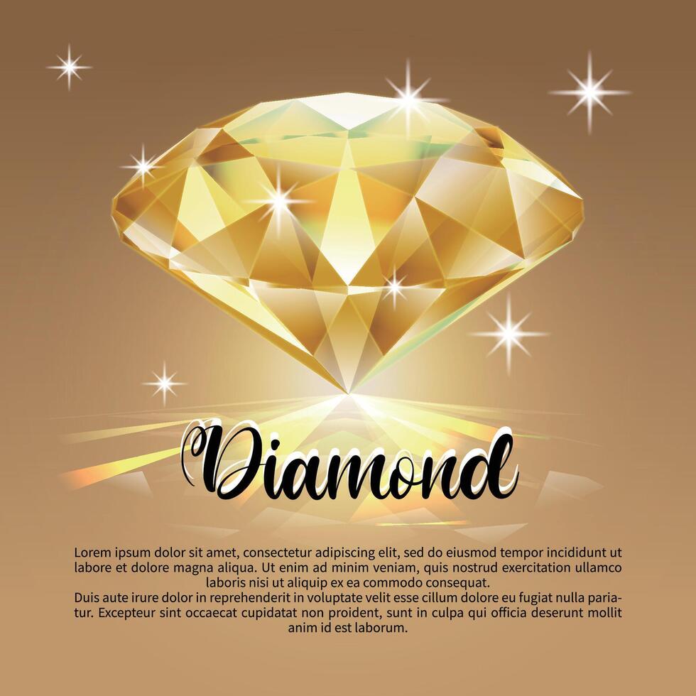 gyllene diamant kort, lämplig för hälsningar, försäljning, inbjudningar, posters vektor