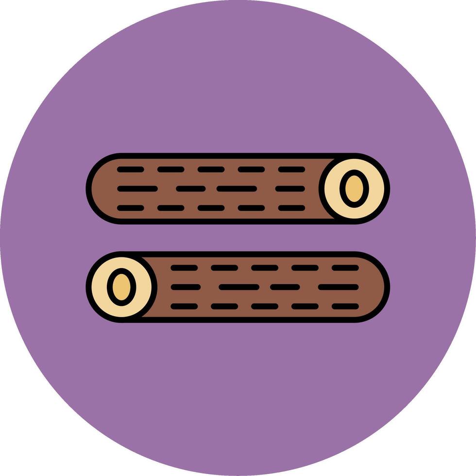 Holz Log Linie gefüllt Mehrfarben Kreis Symbol vektor