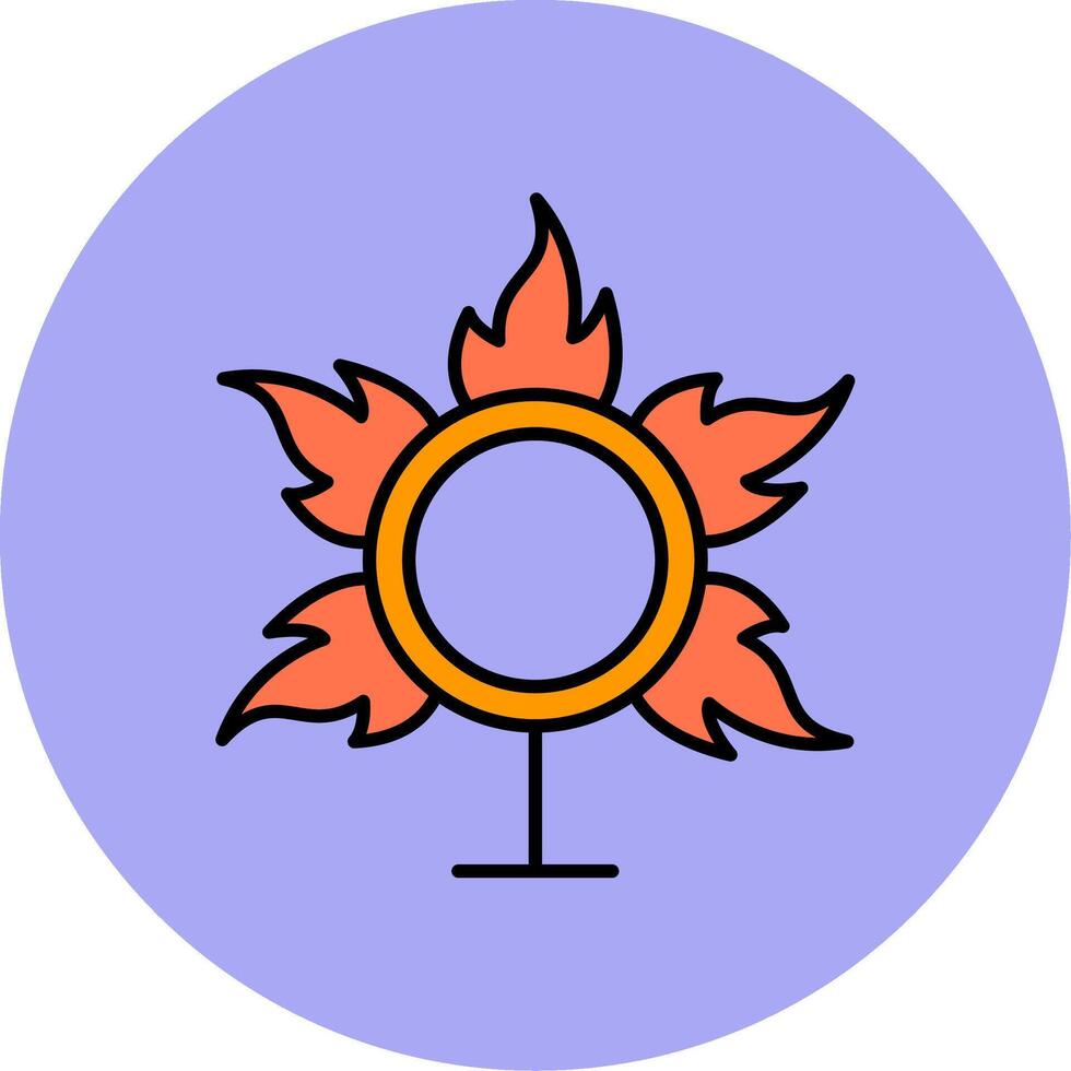 Ring von Feuer Linie gefüllt Mehrfarben Kreis Symbol vektor