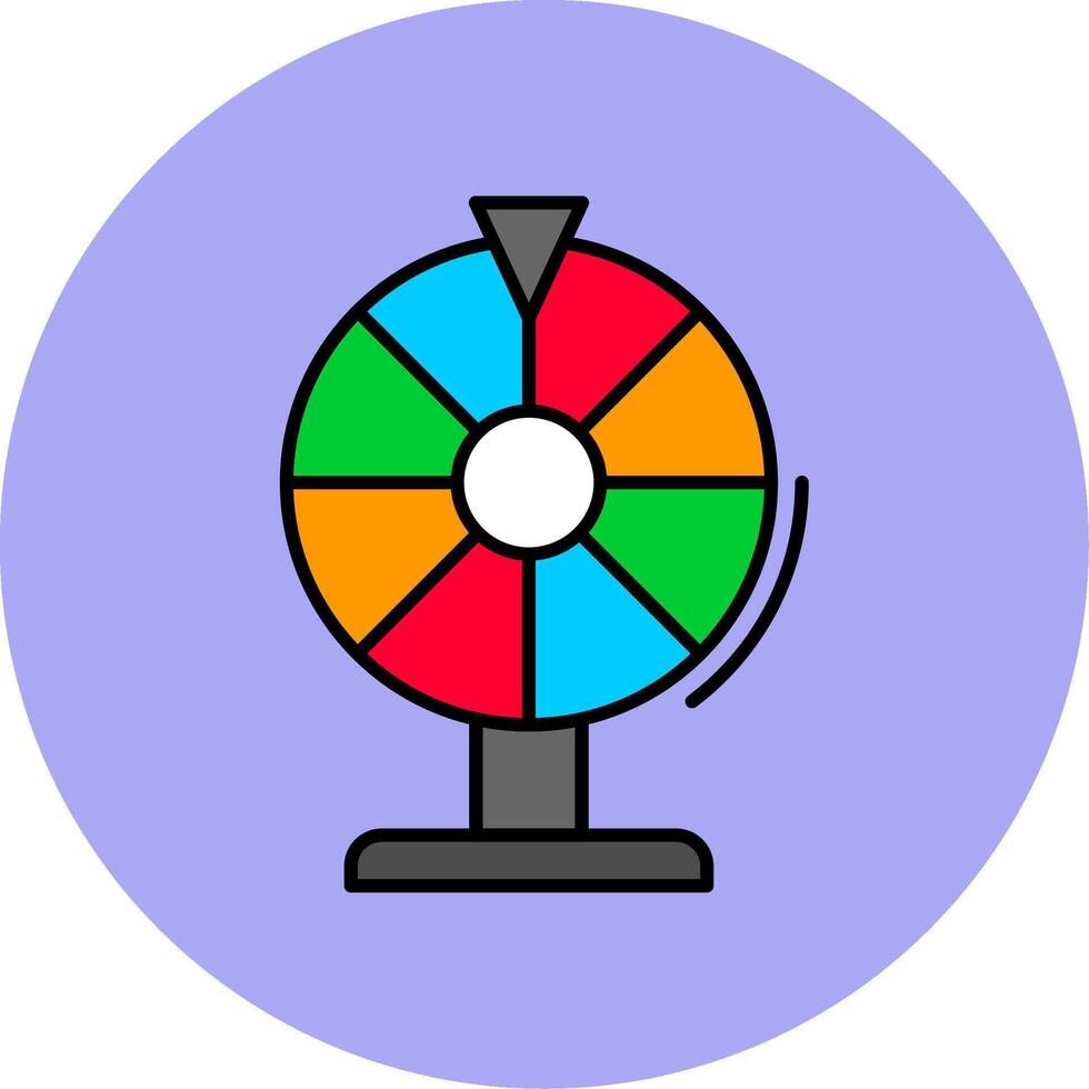 hjul av förmögenhet linje fylld flerfärgad cirkel ikon vektor