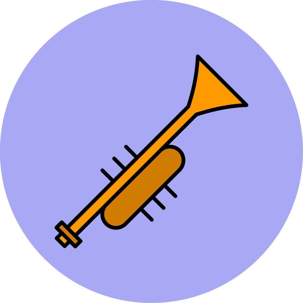 trumpet linje fylld flerfärgad cirkel ikon vektor