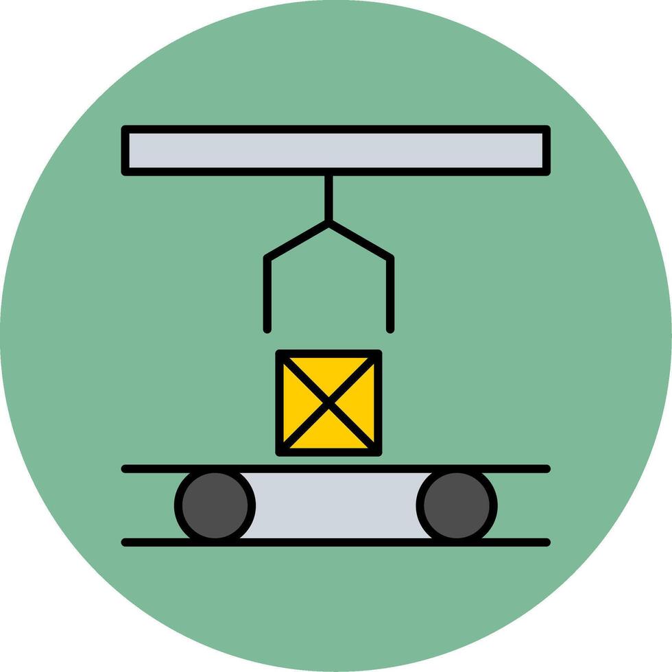 Masse Produktion Linie gefüllt Mehrfarben Kreis Symbol vektor