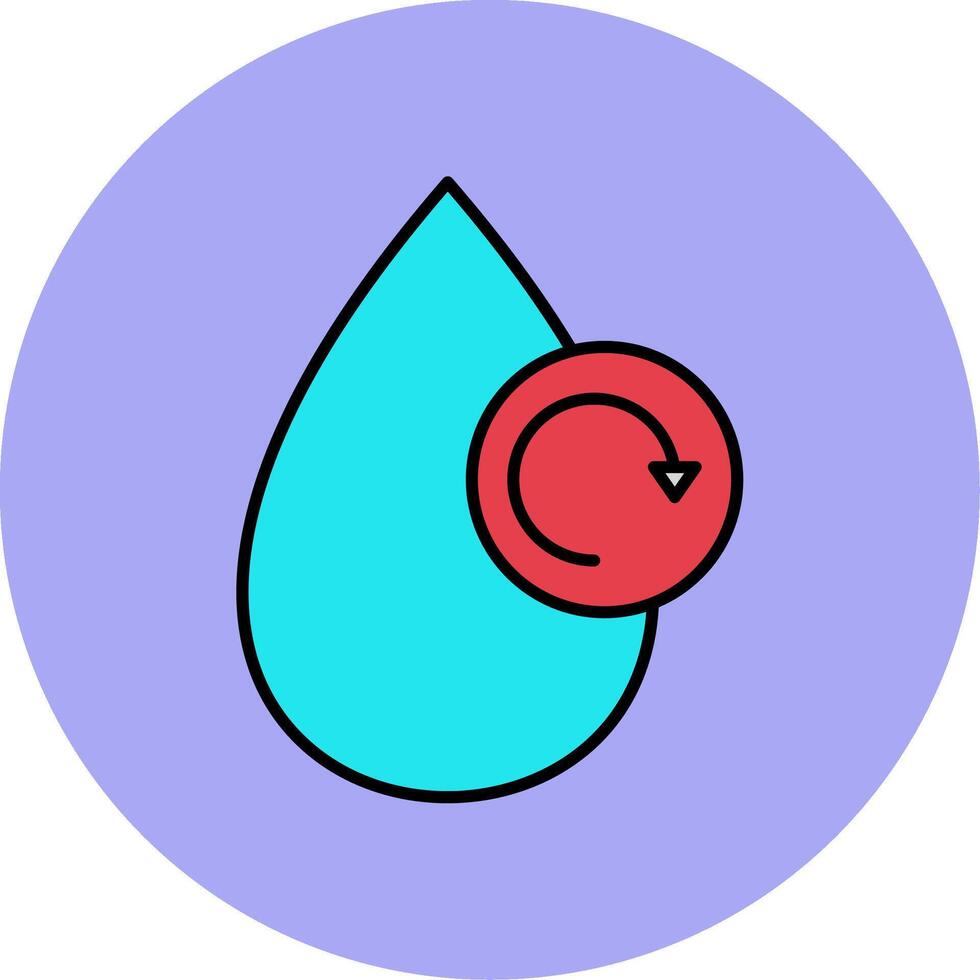 Wasser recyceln Linie gefüllt Mehrfarben Kreis Symbol vektor