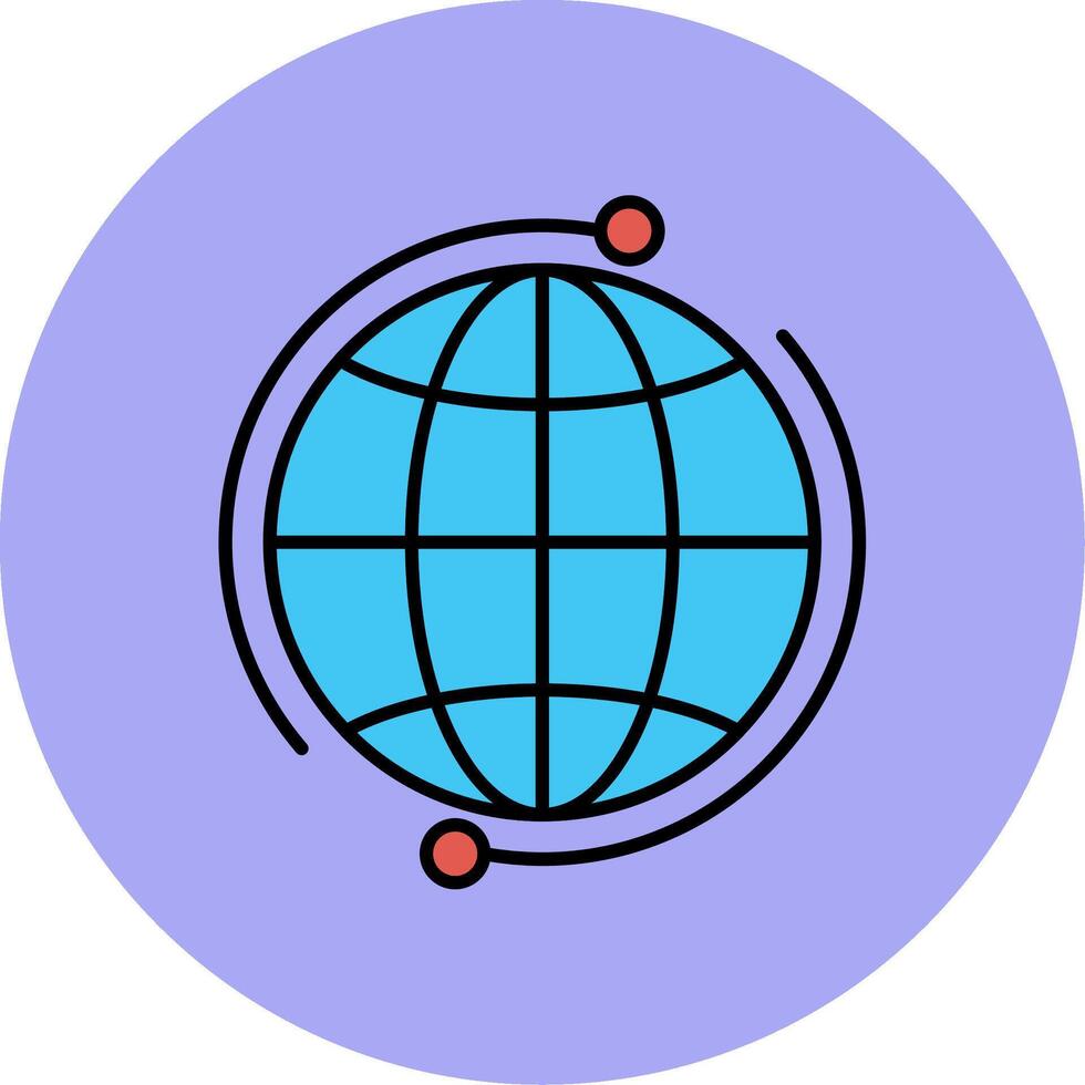 global Linie gefüllt Mehrfarben Kreis Symbol vektor