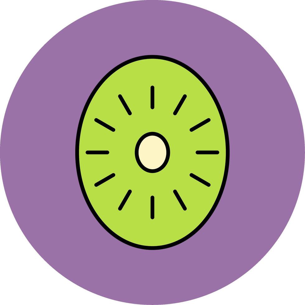 kiwi linje fylld flerfärgad cirkel ikon vektor
