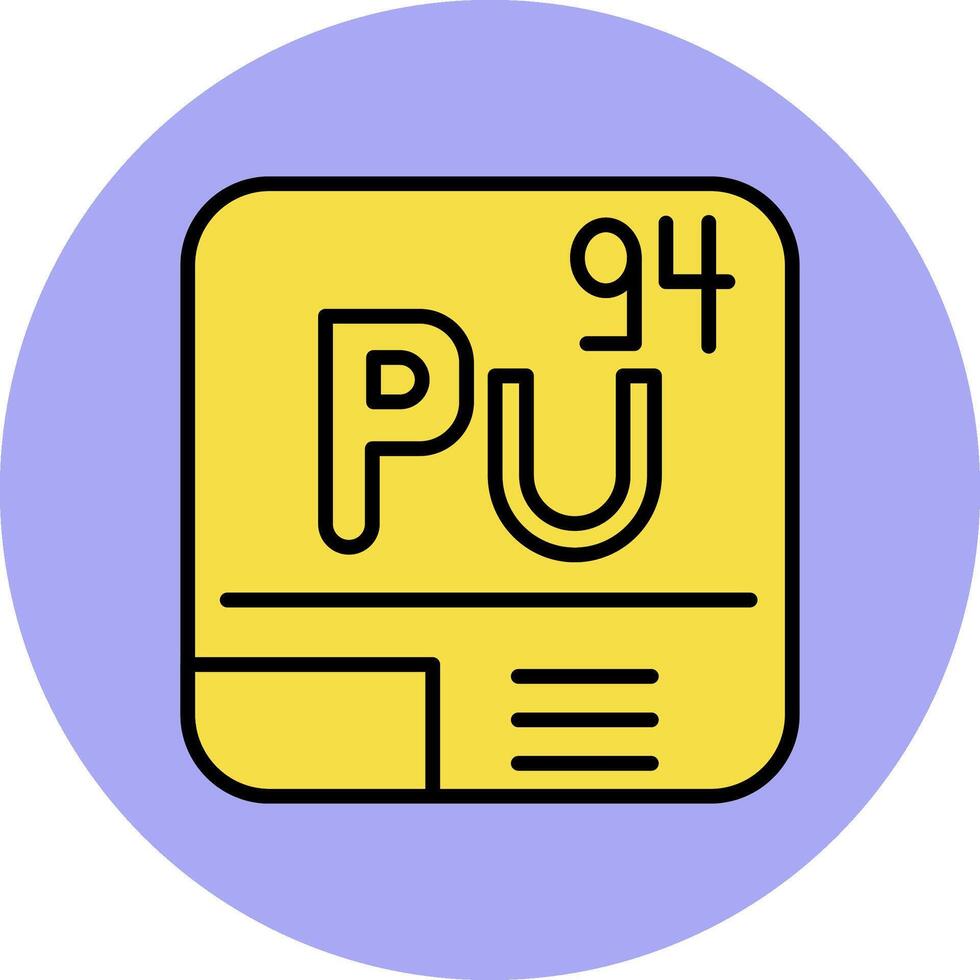plutonium linje fylld flerfärgad cirkel ikon vektor