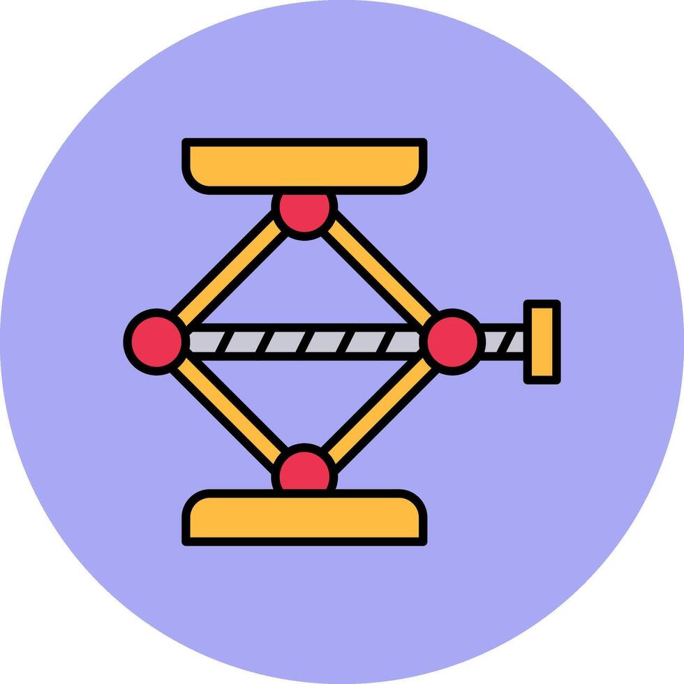 Schraube Jack Linie gefüllt Mehrfarben Kreis Symbol vektor
