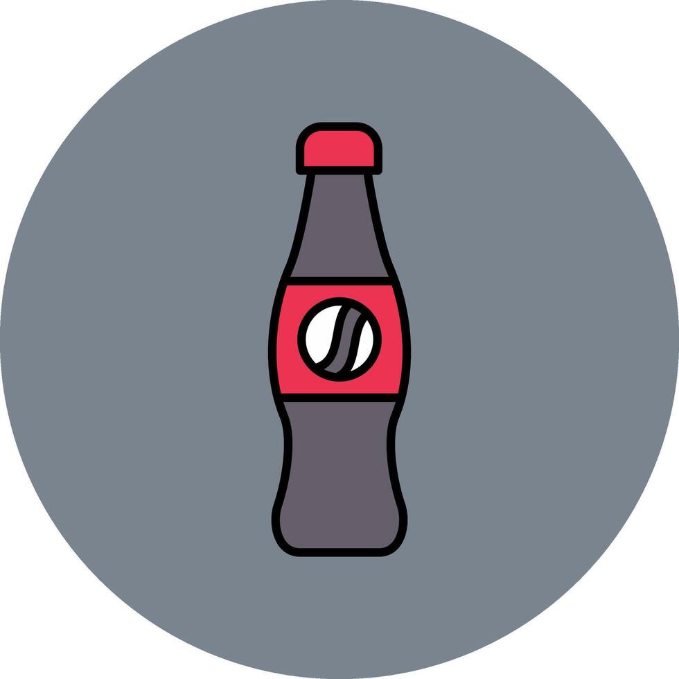 cola linje fylld flerfärgad cirkel ikon vektor