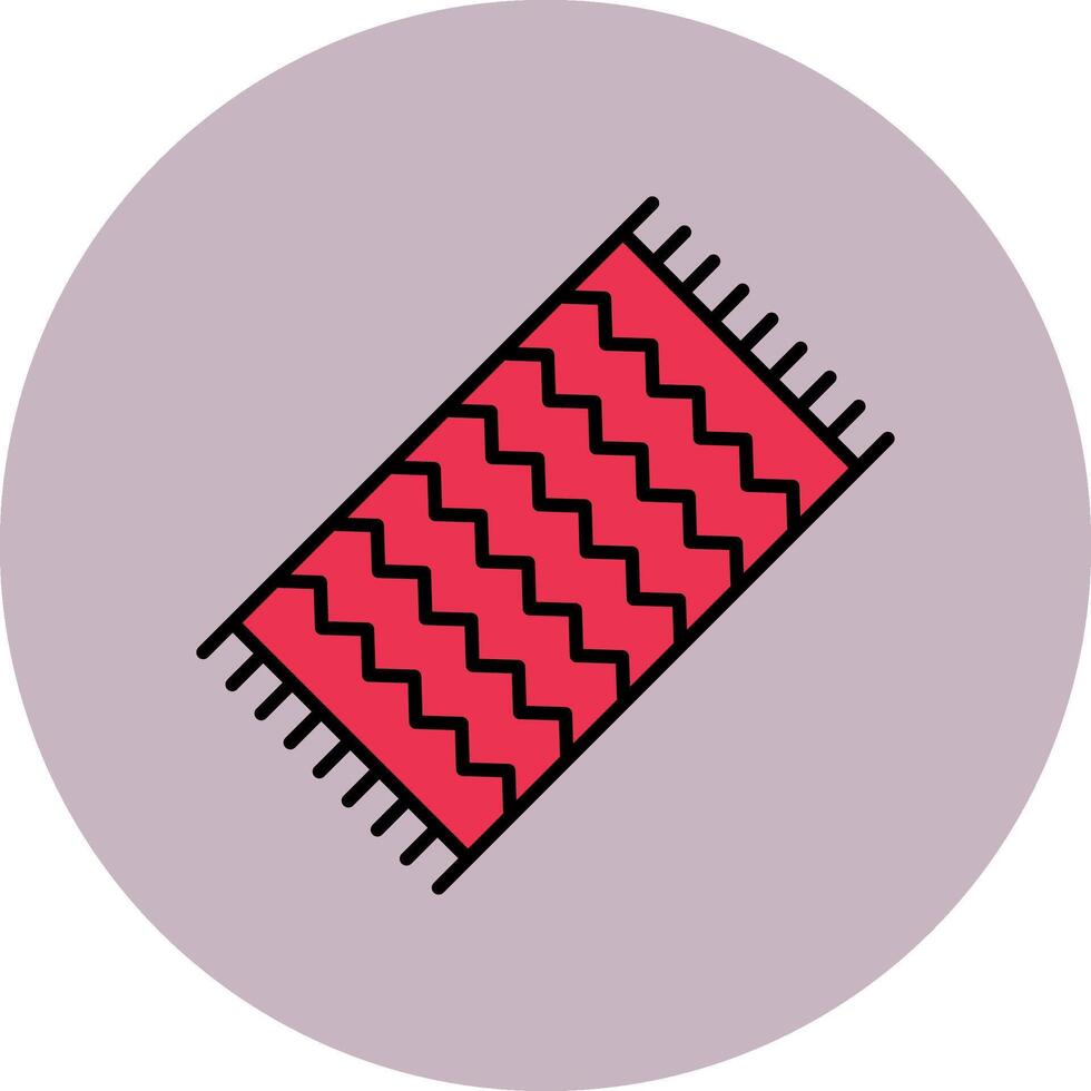 Strand Handtuch Linie gefüllt Mehrfarben Kreis Symbol vektor