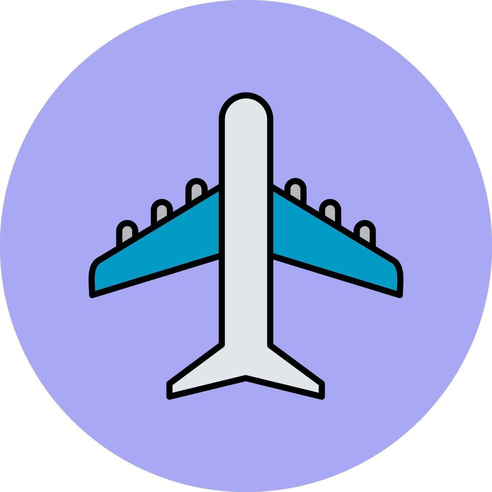 Flugzeug Linie gefüllt Mehrfarben Kreis Symbol vektor