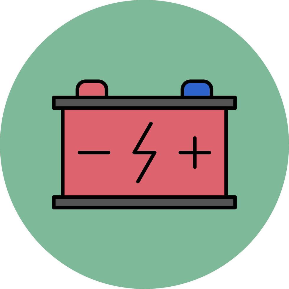 batteri linje fylld flerfärgad cirkel ikon vektor
