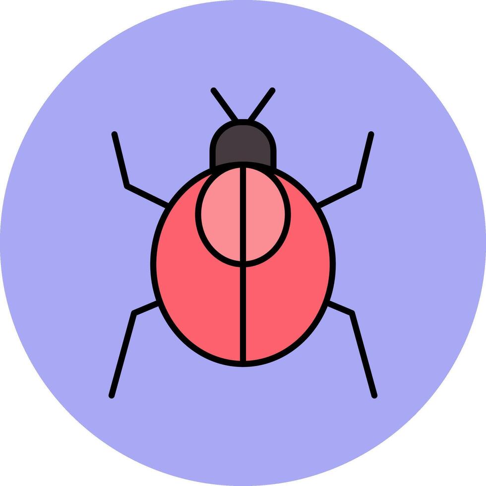 kackerlacka linje fylld flerfärgad cirkel ikon vektor