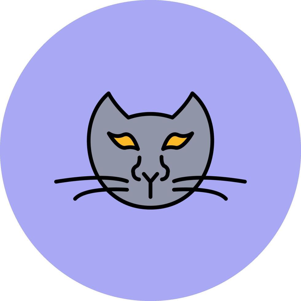 Katze Linie gefüllt Mehrfarben Kreis Symbol vektor