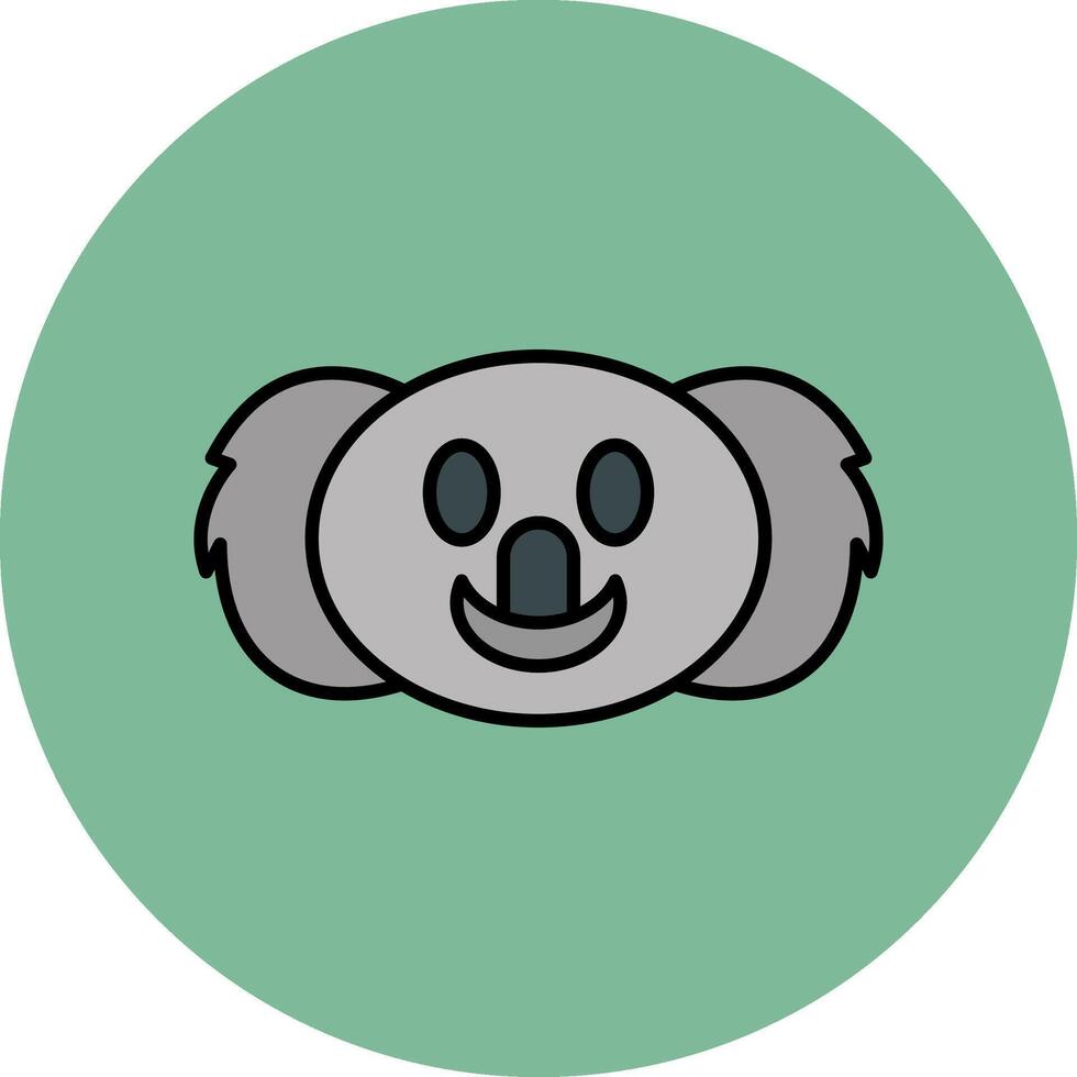 koala linje fylld flerfärgad cirkel ikon vektor
