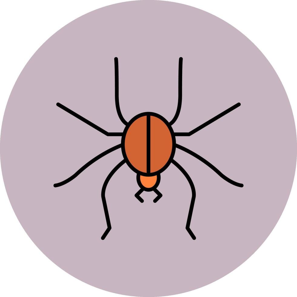 Spindel linje fylld flerfärgad cirkel ikon vektor