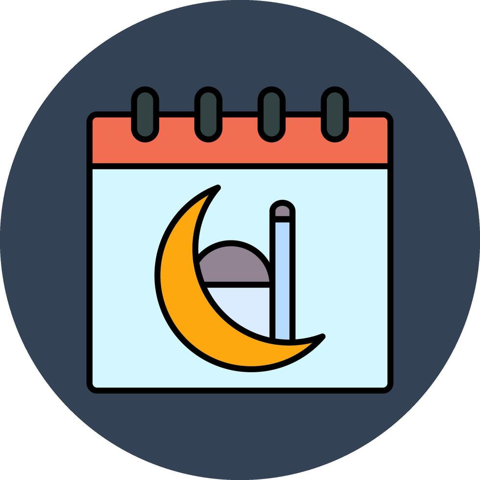 Kalender Linie gefüllt Mehrfarben Kreis Symbol vektor