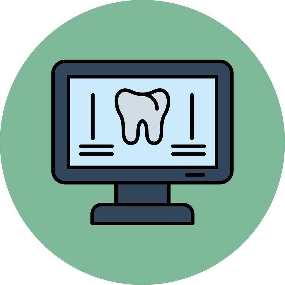 ortopantomogram linje fylld flerfärgad cirkel ikon vektor