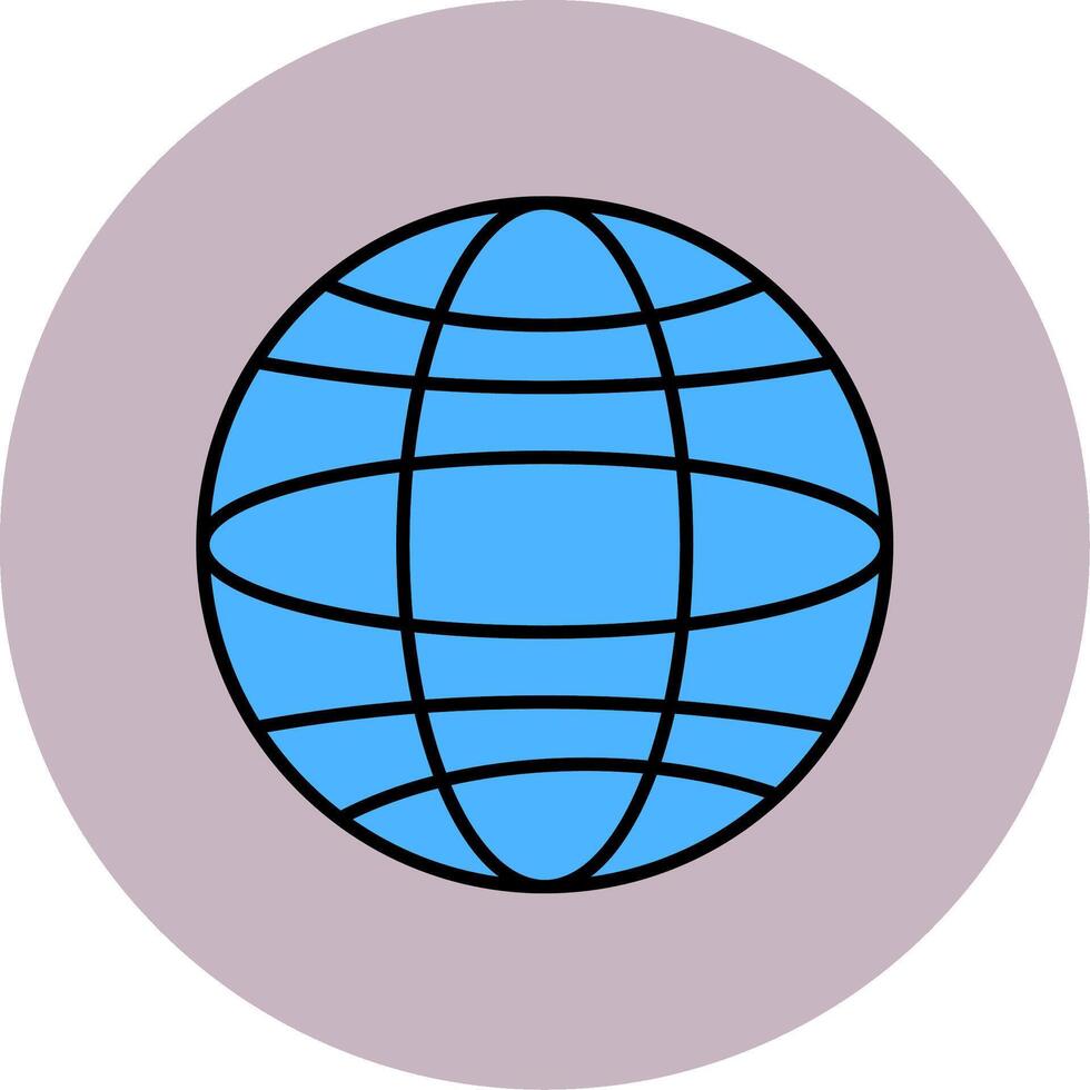 Globus Linie gefüllt Mehrfarben Kreis Symbol vektor