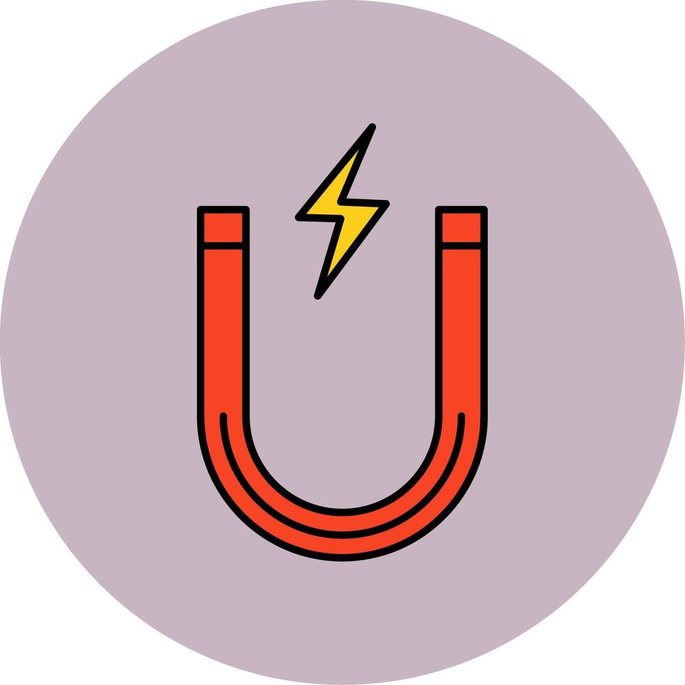 Magnet Linie gefüllt Mehrfarben Kreis Symbol vektor