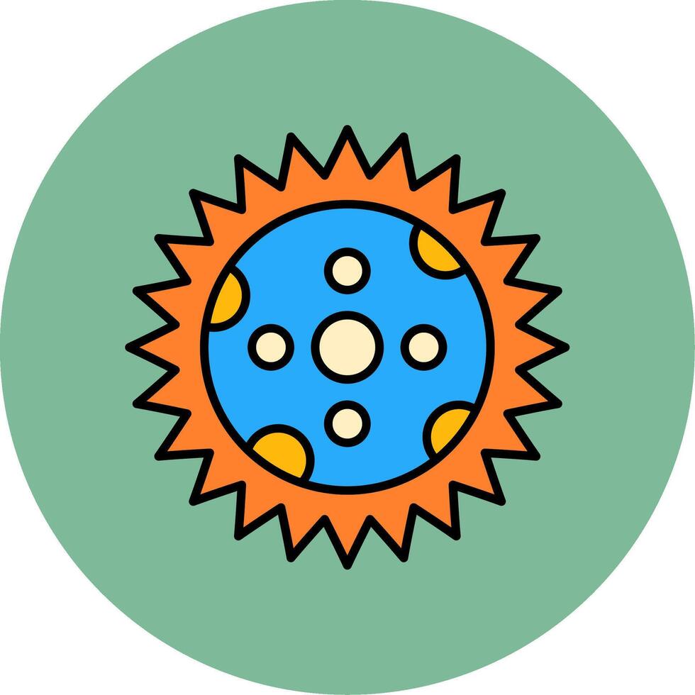 förmörkelse linje fylld flerfärgad cirkel ikon vektor