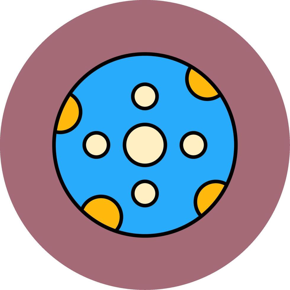 stor måne linje fylld flerfärgad cirkel ikon vektor