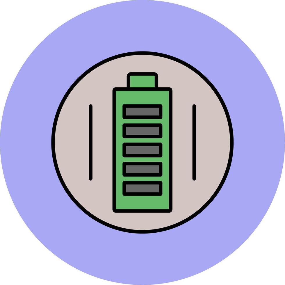 batteri linje fylld flerfärgad cirkel ikon vektor