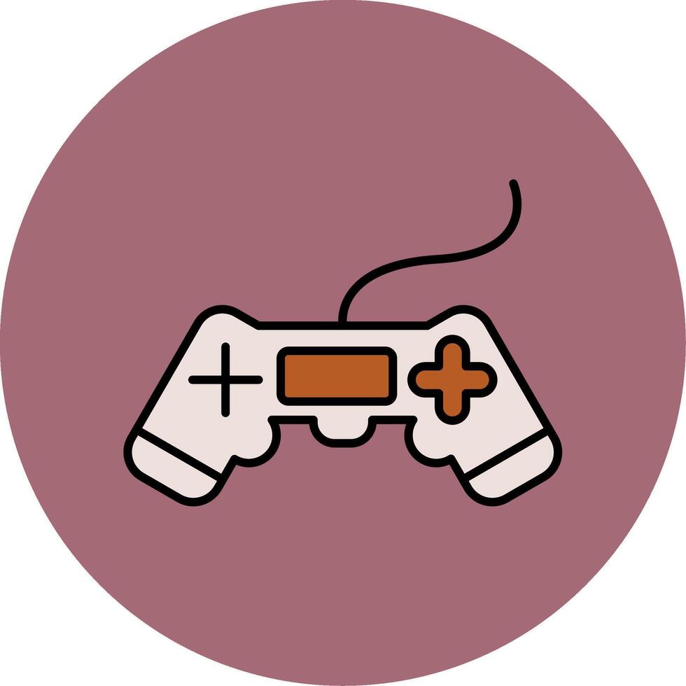 video spel linje fylld flerfärgad cirkel ikon vektor