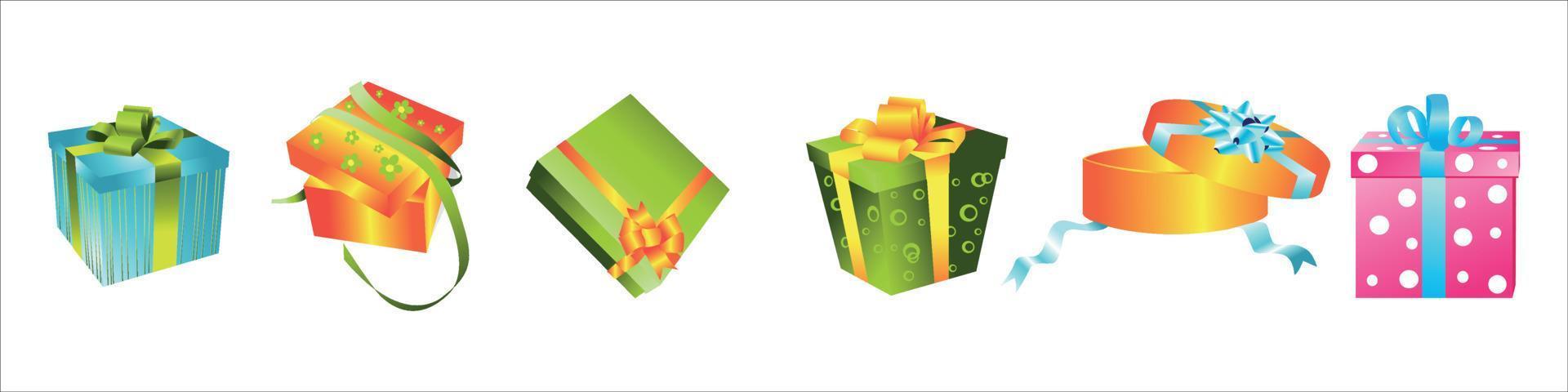 Vektorillustration verschiedener Weihnachtsgeschenkboxen vektor