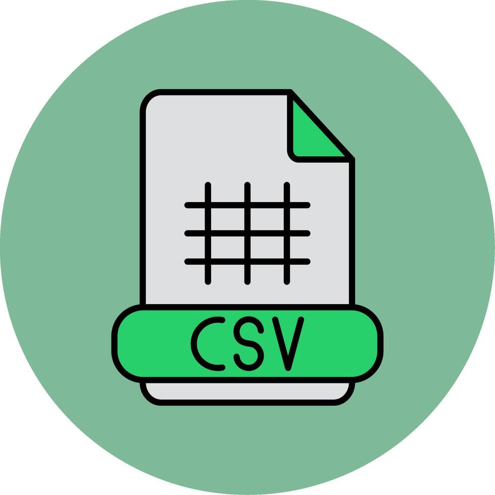 csv Linie gefüllt Mehrfarben Kreis Symbol vektor