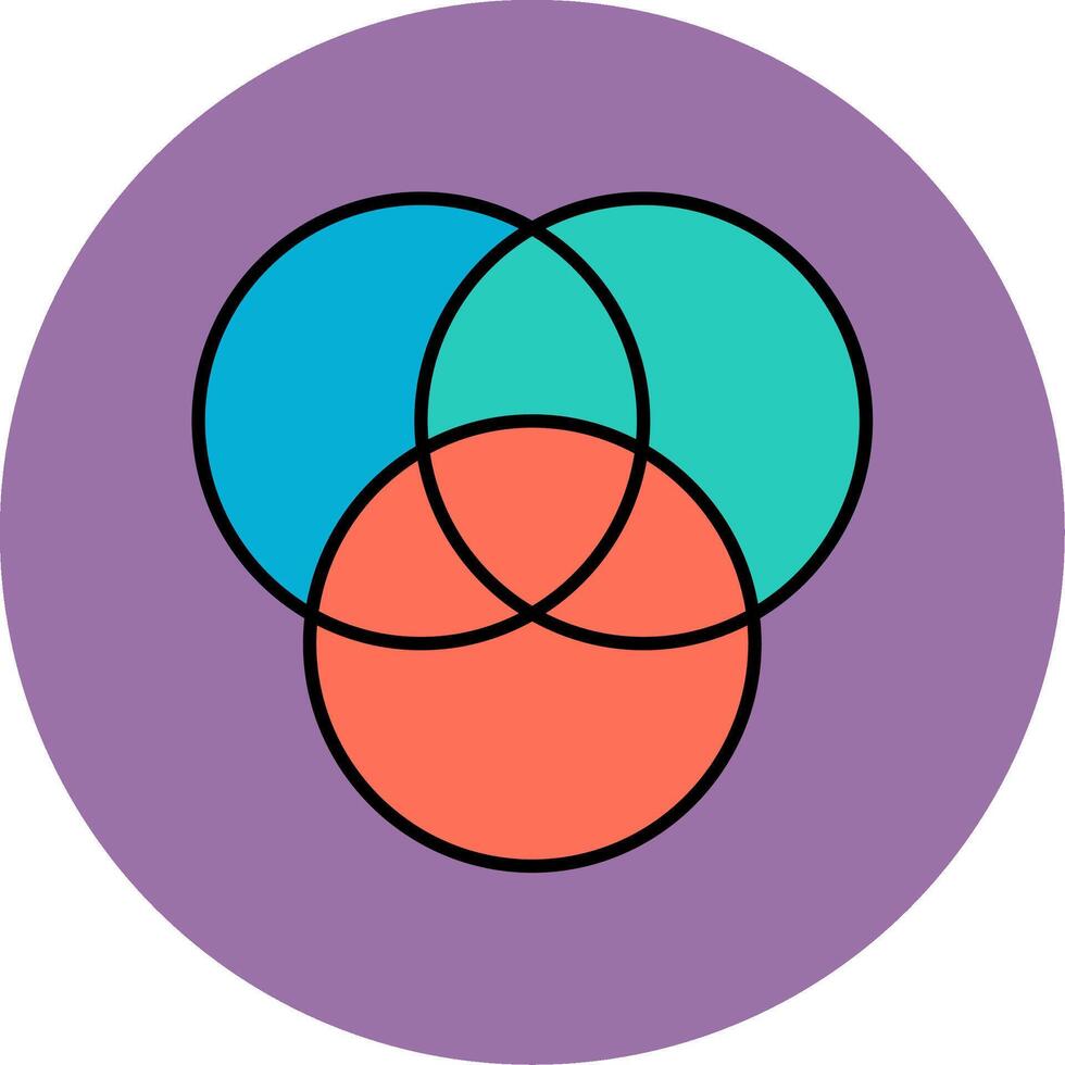 Diagramm Linie gefüllt Mehrfarben Kreis Symbol vektor