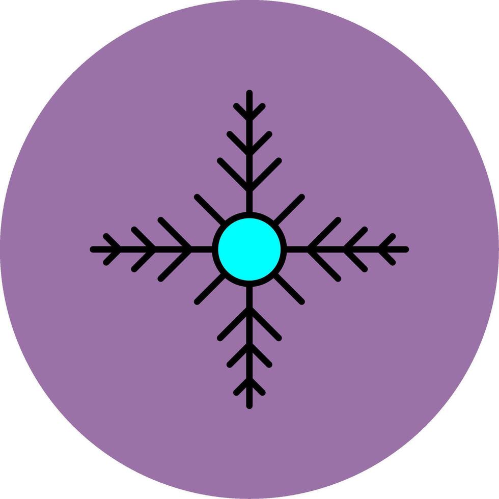 Schneeflocke Linie gefüllt Mehrfarben Kreis Symbol vektor