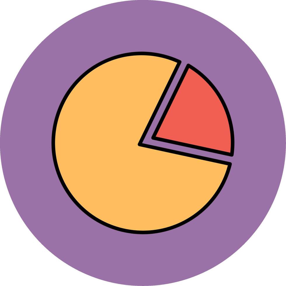 Kuchen Diagramm Linie gefüllt Mehrfarben Kreis Symbol vektor