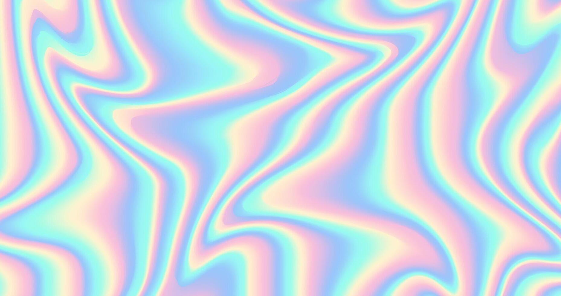 holographisch Textur, Regenbogen vereiteln Hintergrund, Hologramm scheinen Wirkung, abstrakt Wellen, irisierend Farbe, Perlglanz Metall prickelnd Oberfläche, Vektor Illustration