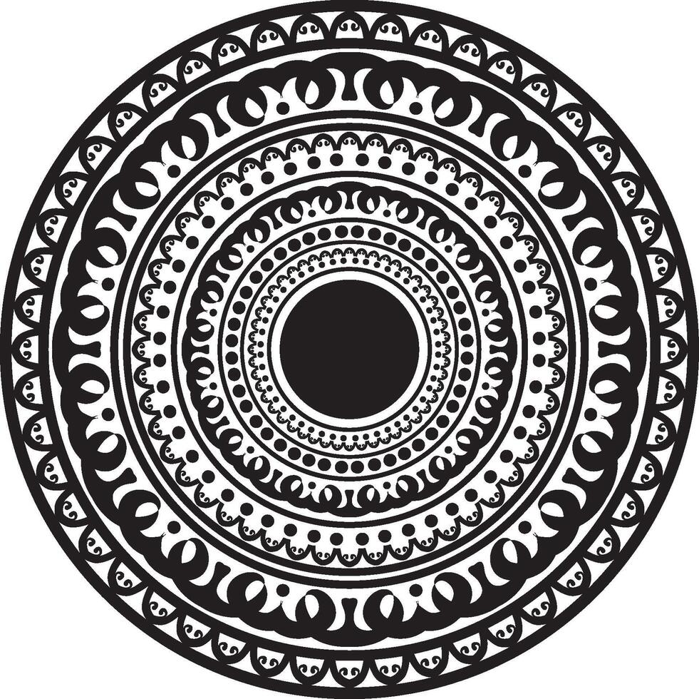 schwarz Mandala Ornament Vektor