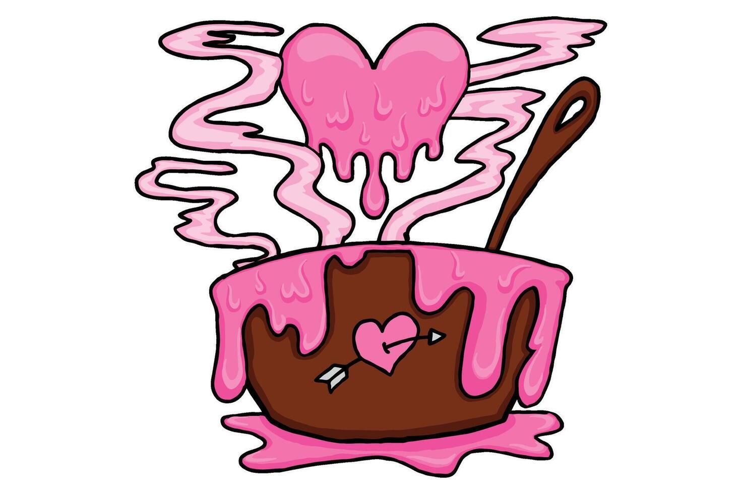 valentine - rosa kärlek trolldryck framställning bearbeta vektor
